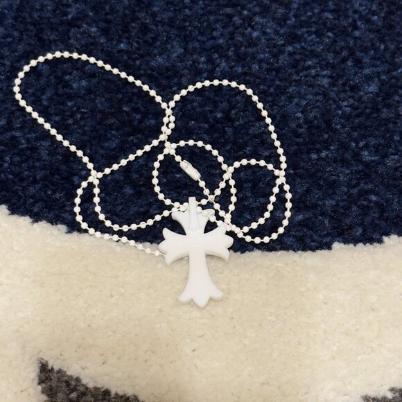 Chrome Hearts Rubber CH Cross Small Necklace Silicone White - Picture 2 of 2